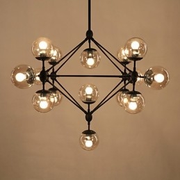 Kronleuchter 15 Lichter Glaskugel Lichter Retro Outdoor Garage Metall
