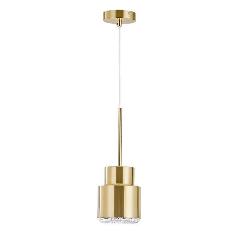 Postmoderne Glas Pendelleuchte Goldene Zylinderlampe Helle Beleuchtung