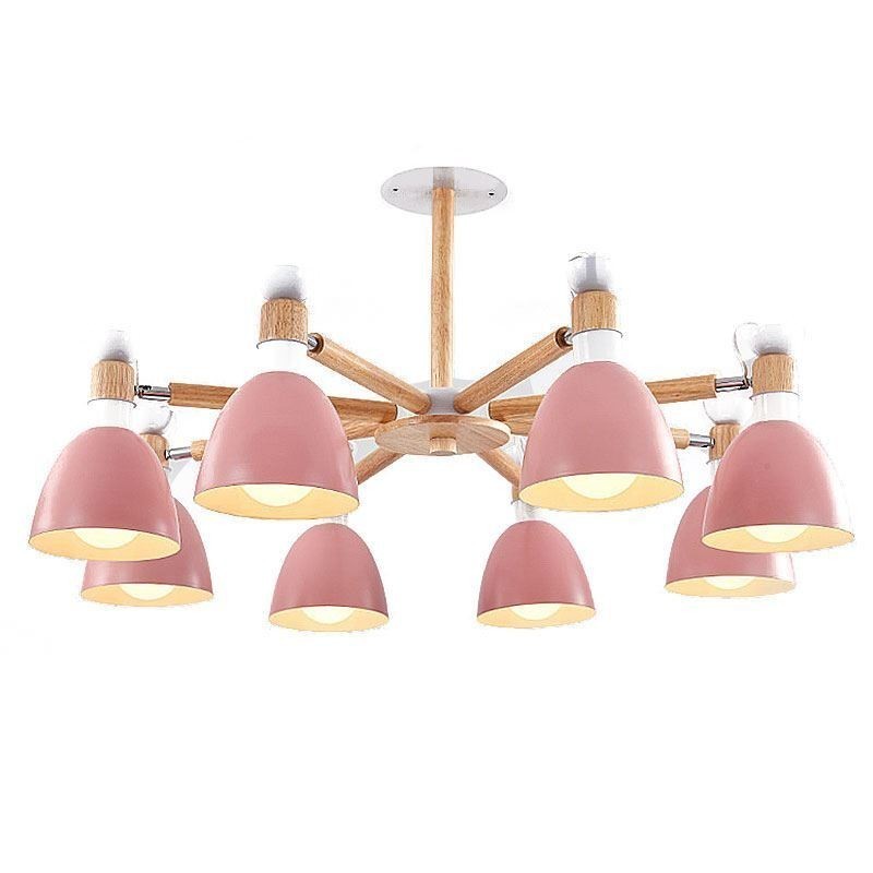 Nordic Macaron Pendelleuchte Kreativer Holzleuchter