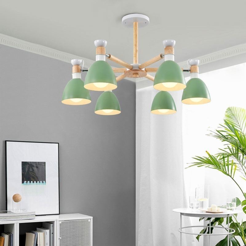 Nordic Macaron Pendelleuchte Kreativer Holzleuchter