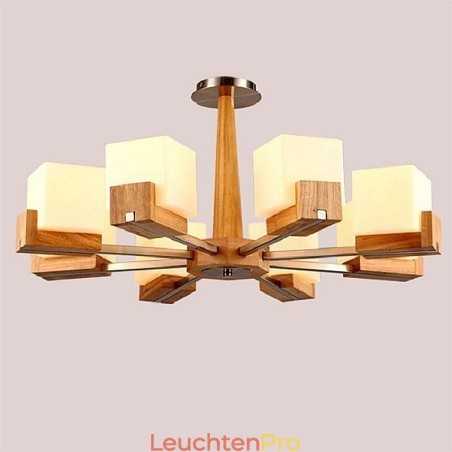 Nordische Holz Pendelleuchte Glas Lampenschirm Kronleuchter Nordische Holz Pendelleuchte Glas Lampenschirm Kronleuchter