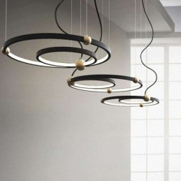 Circle Pendelleuchte Schwarz 2 Ringe