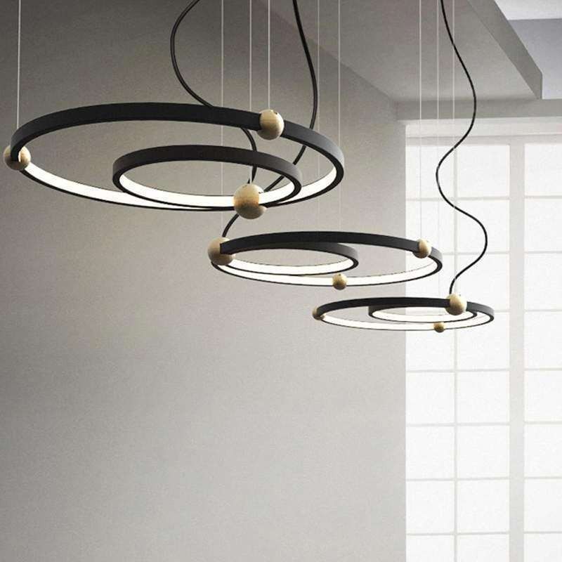 Circle Pendelleuchte Schwarz 2 Ringe