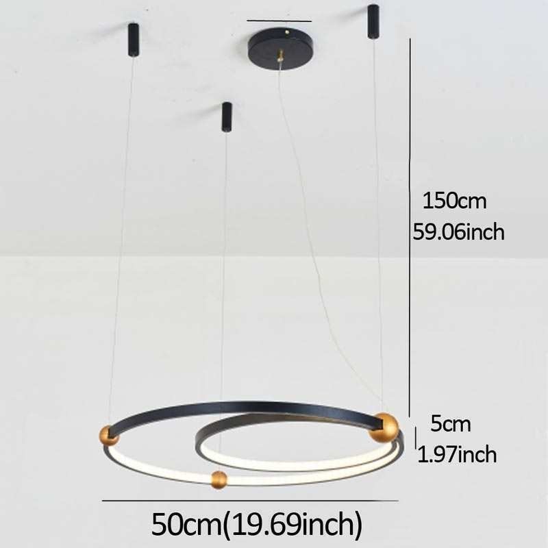 Circle Pendelleuchte Schwarz 2 Ringe