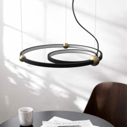 Circle Pendelleuchte Schwarz 2 Ringe