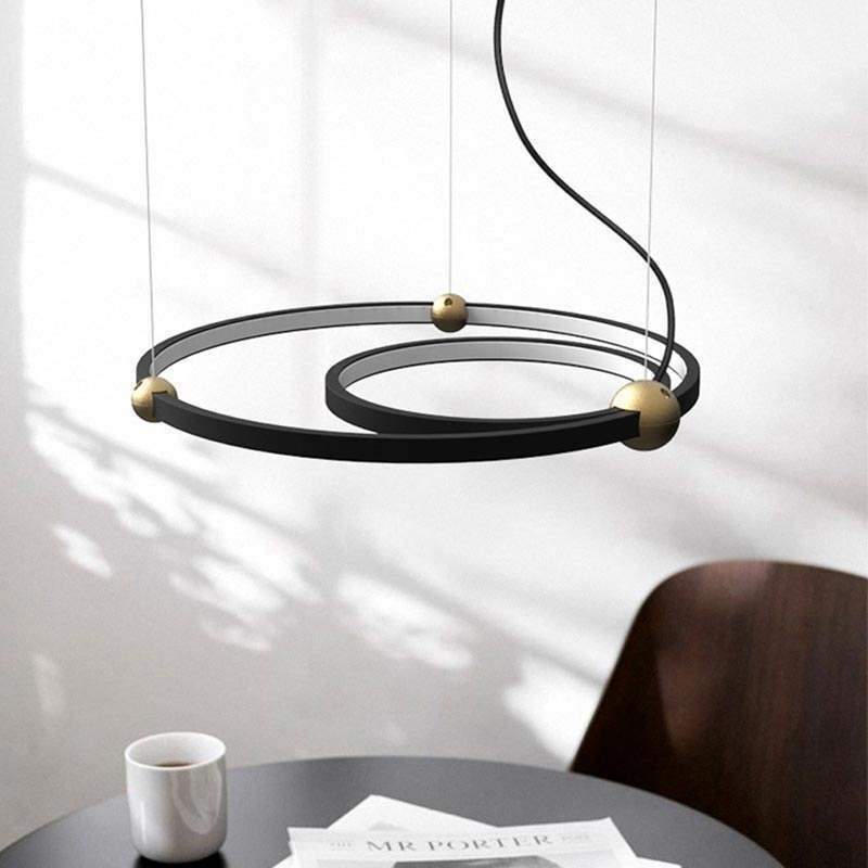 Circle Pendelleuchte Schwarz 2 Ringe