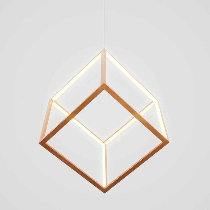 Postmoderne Pendelleuchte, geometrisches Gold-Hängelicht