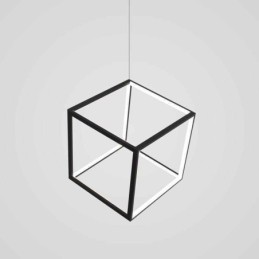 Schwarze Pendelleuchte Geometrische Würfelbeleuchtung