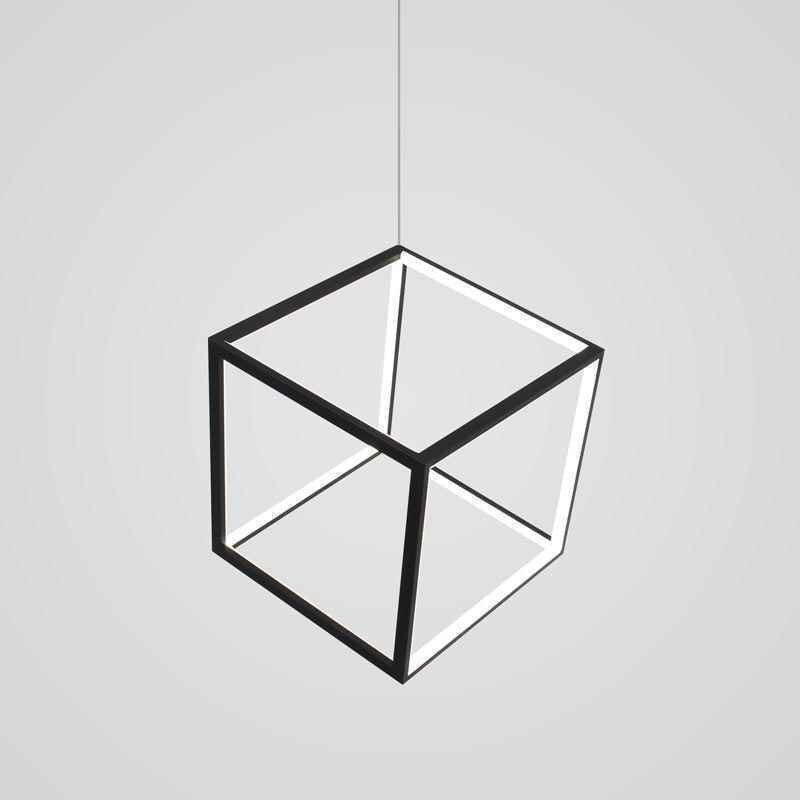 Schwarze Pendelleuchte Geometrische Würfelbeleuchtung