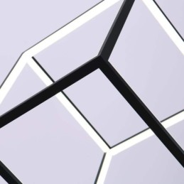 Schwarze Pendelleuchte Geometrische Würfelbeleuchtung