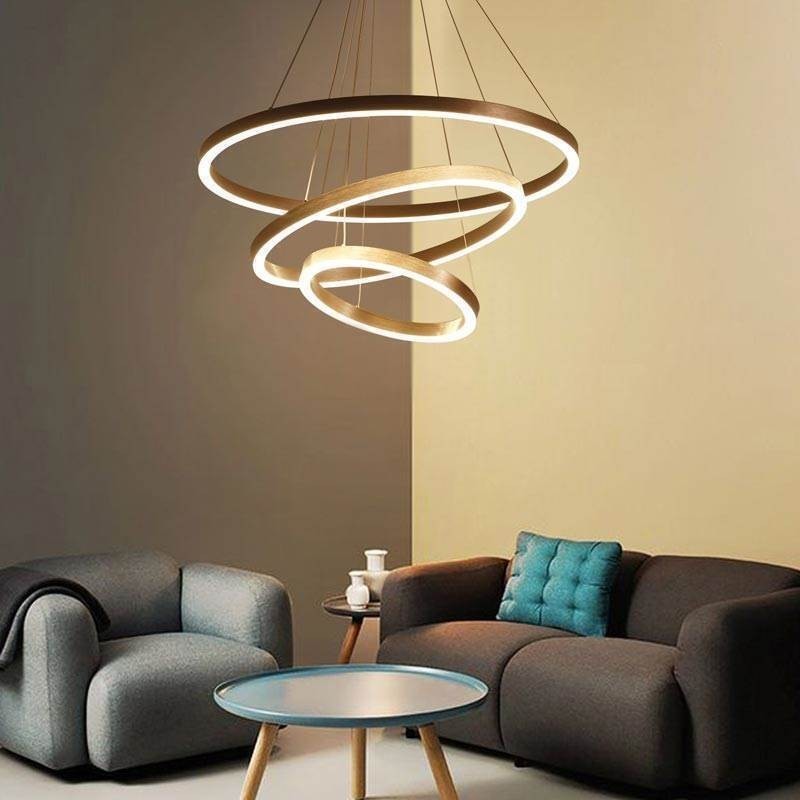Pendelleuchte Zeichnung Handwerk 3 Ringe Lampe 80+60+40cm