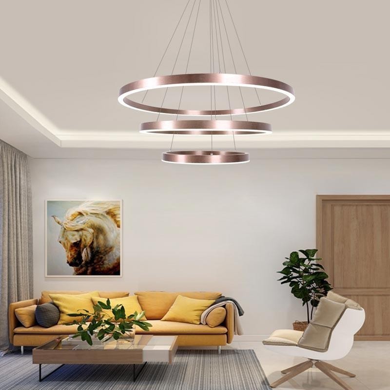 Pendelleuchte Zeichnung Handwerk 3 Ringe Lampe 80+60+40cm