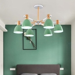 Moderne einfache Macaron Pendelleuchte kreative Holzbeleuchtung