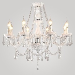 Kronleuchter Weiß Kristall Modern Living 8 Lichter