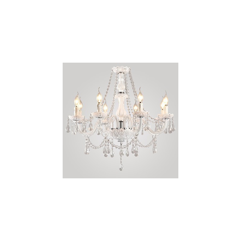 Kronleuchter Weiß Kristall Modern Living 8 Lichter
