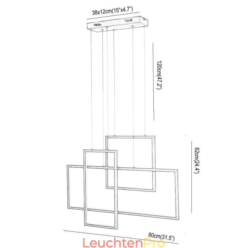 Nordische Pendelleuchte Geometrische quadratische Pendelleuchte