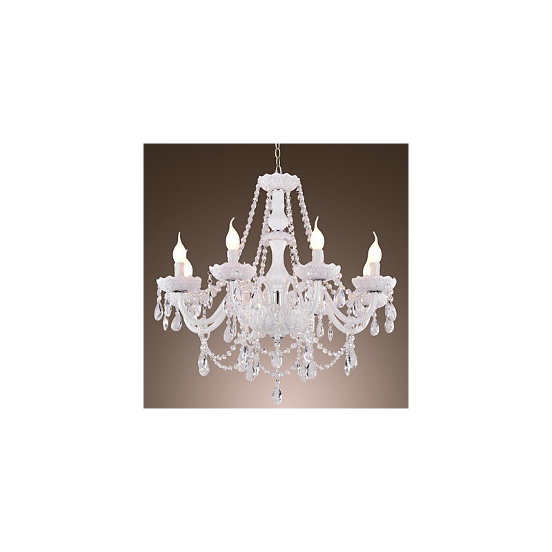 Kronleuchter Weiß Kristall Modern Living 8 Lichter