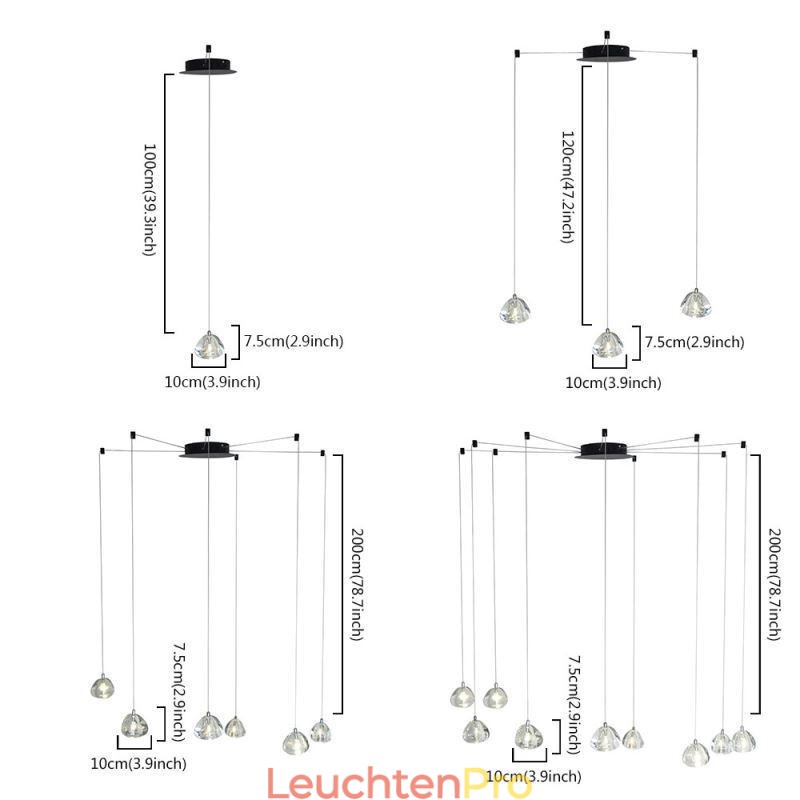Moderne Pendelleuchte Kristall Kronleuchter Licht Home Beleuchtung Lampe