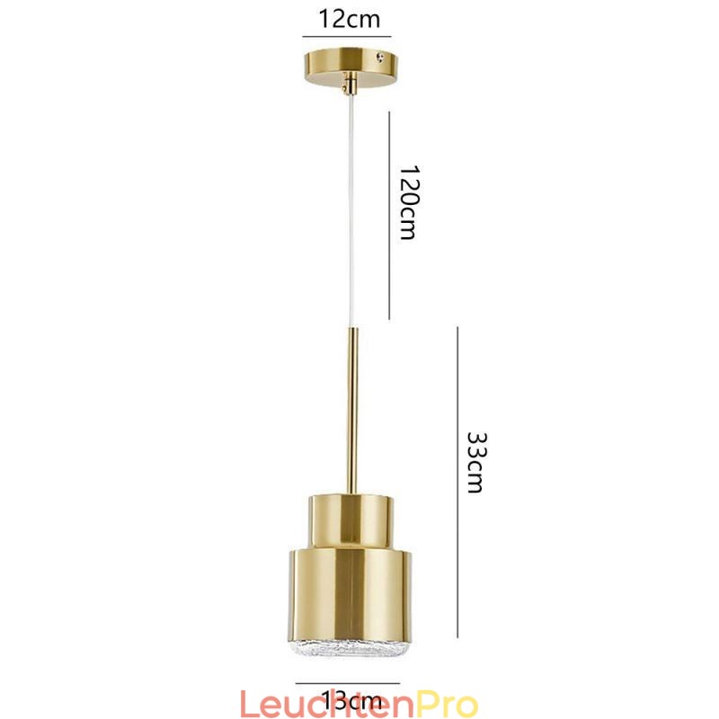 Postmoderne Glas Pendelleuchte Goldene Zylinderlampe Helle Beleuchtung