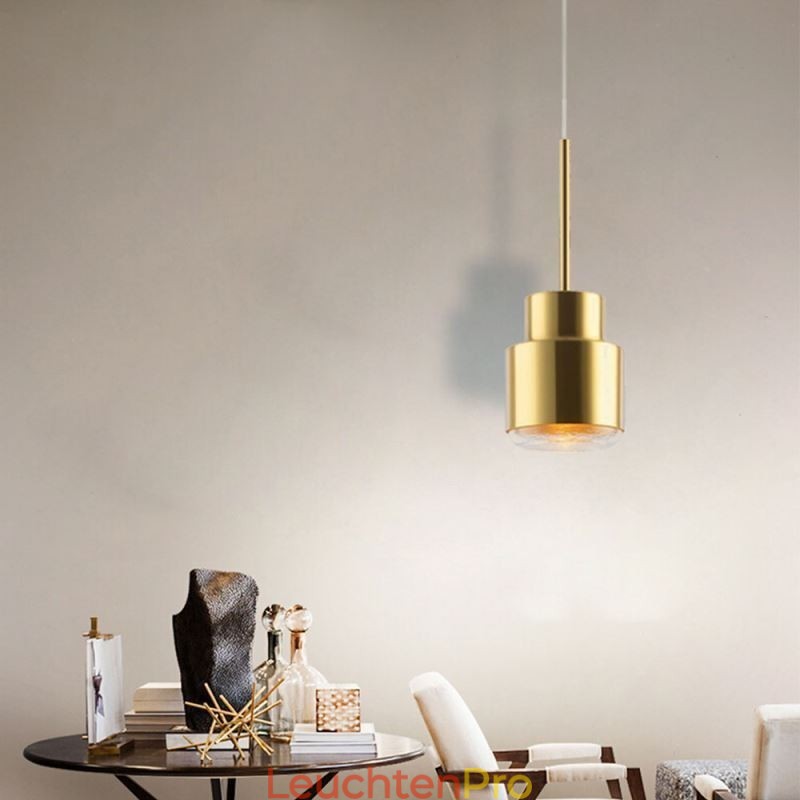 Postmoderne Glas Pendelleuchte Goldene Zylinderlampe Helle Beleuchtung