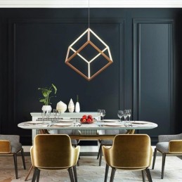 Postmoderne Pendelleuchte, geometrisches Gold-Hängelicht