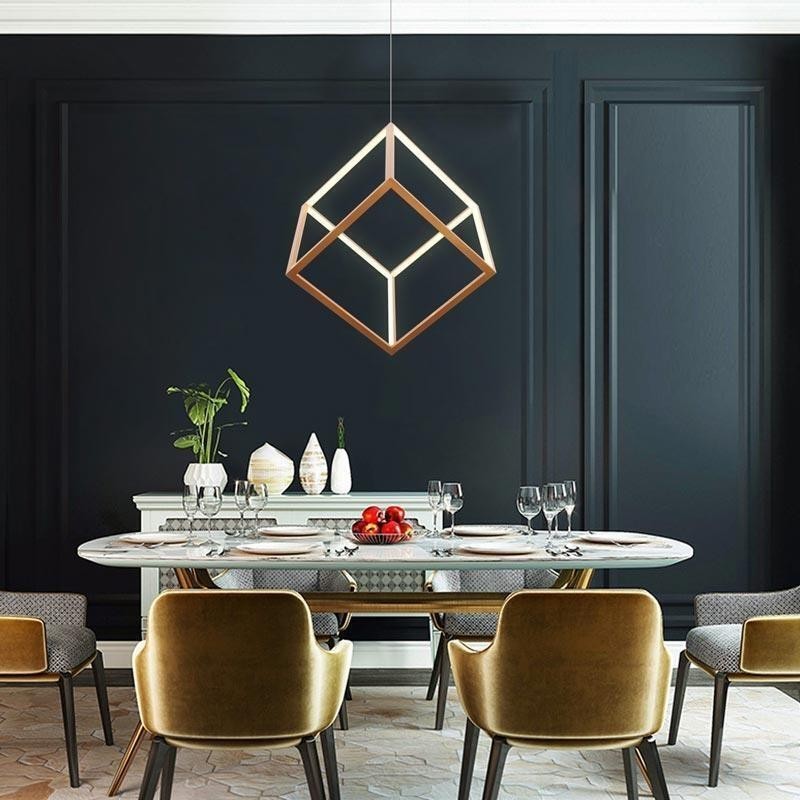 Postmoderne Pendelleuchte, geometrisches Gold-Hängelicht