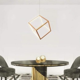 Postmoderne Pendelleuchte, geometrisches Gold-Hängelicht