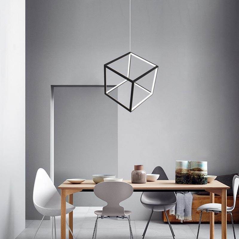 Schwarze Pendelleuchte Geometric Cube Lighting LBY18069