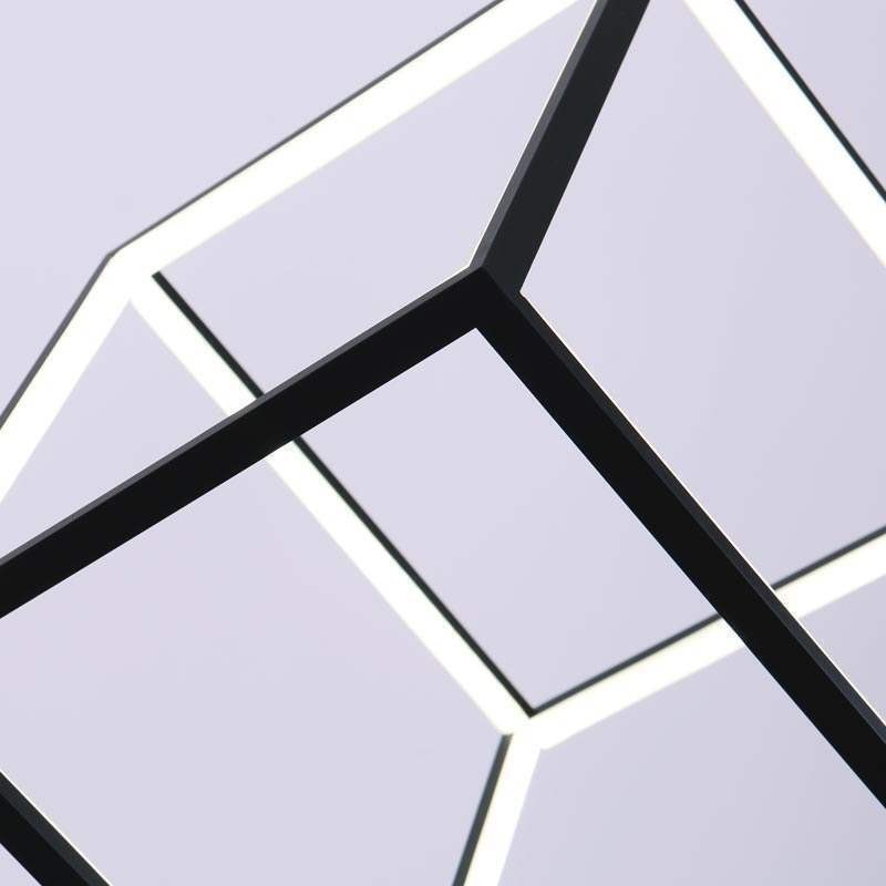 Schwarze Pendelleuchte Geometric Cube Lighting LBY18069