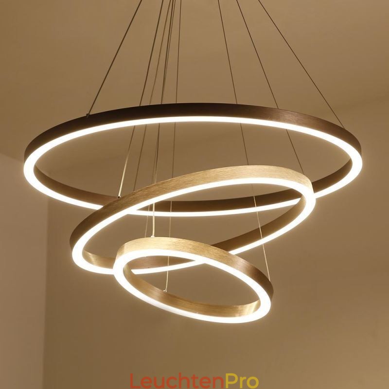 Pendelleuchte Zeichnung Handwerk 3 Ringe Lampe 80+60+40cm