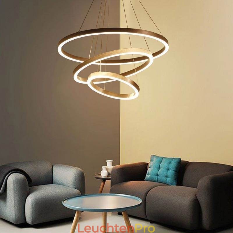 Pendelleuchte Zeichnung Handwerk 3 Ringe Lampe 80+60+40cm