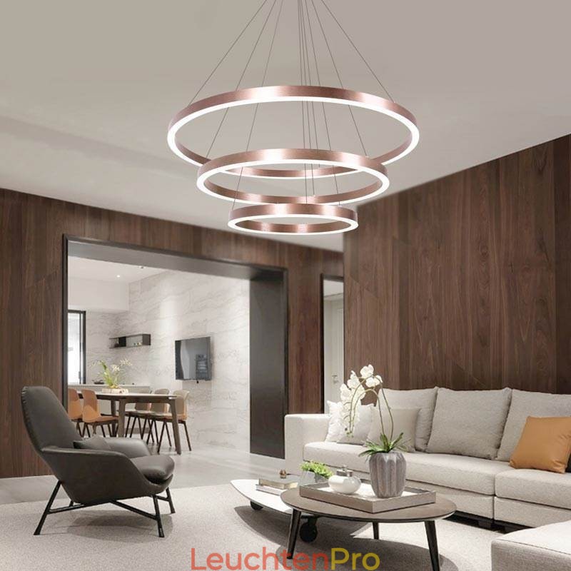 Pendelleuchte Zeichnung Handwerk 3 Ringe Lampe 80+60+40cm