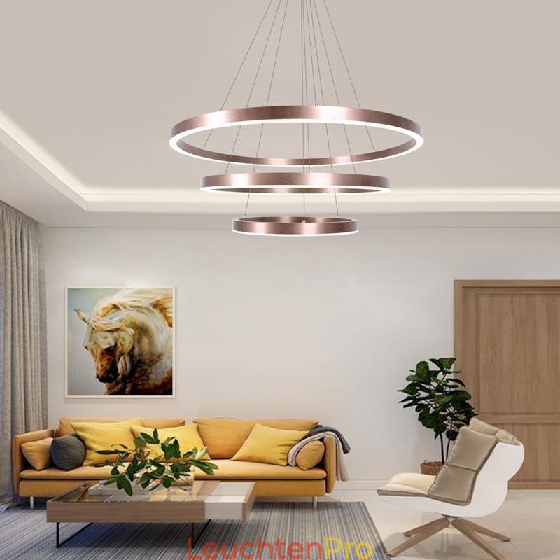 Pendelleuchte Zeichnung Handwerk 3 Ringe Lampe 80+60+40cm