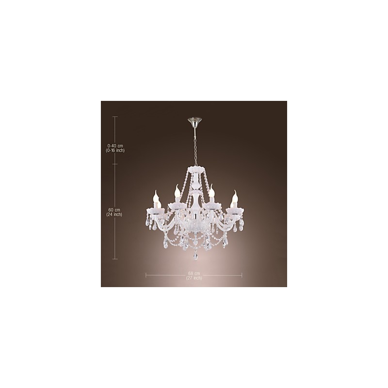 Kronleuchter Weiß Kristall Modern Living 8 Lichter