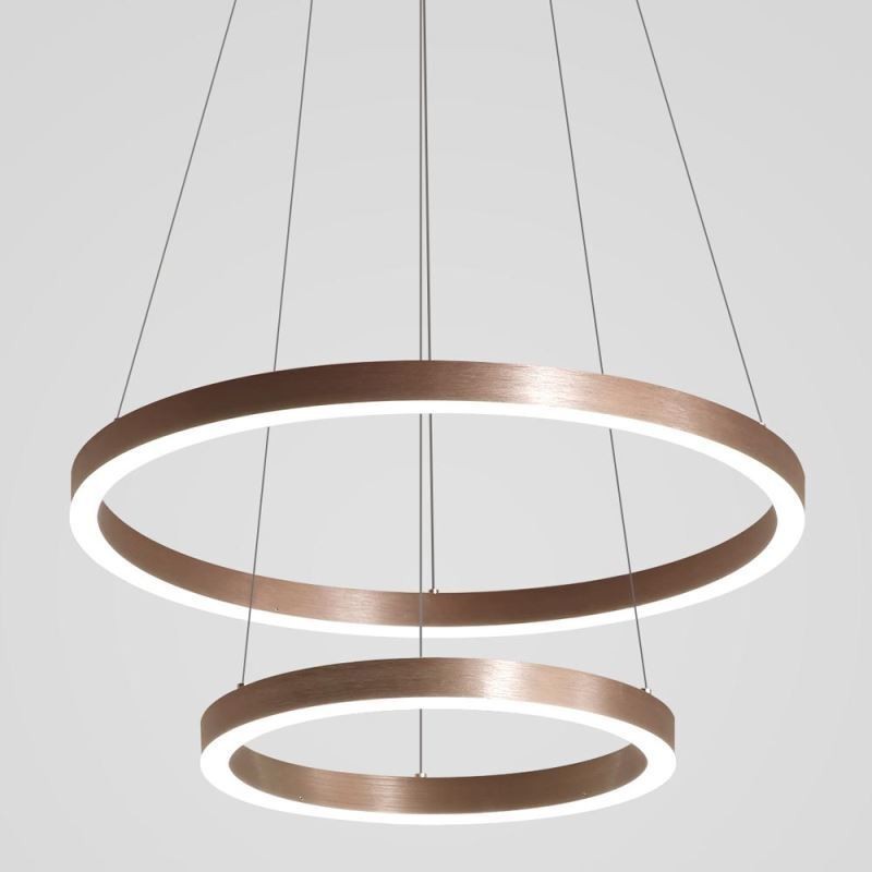 Pendelleuchte Zeichnung Handwerk 2 Ringe Lampe 60+40cm