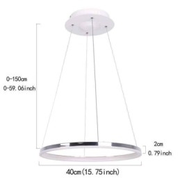 Moderne Pendelleuchte Acryl Kreis Lampe 40cm