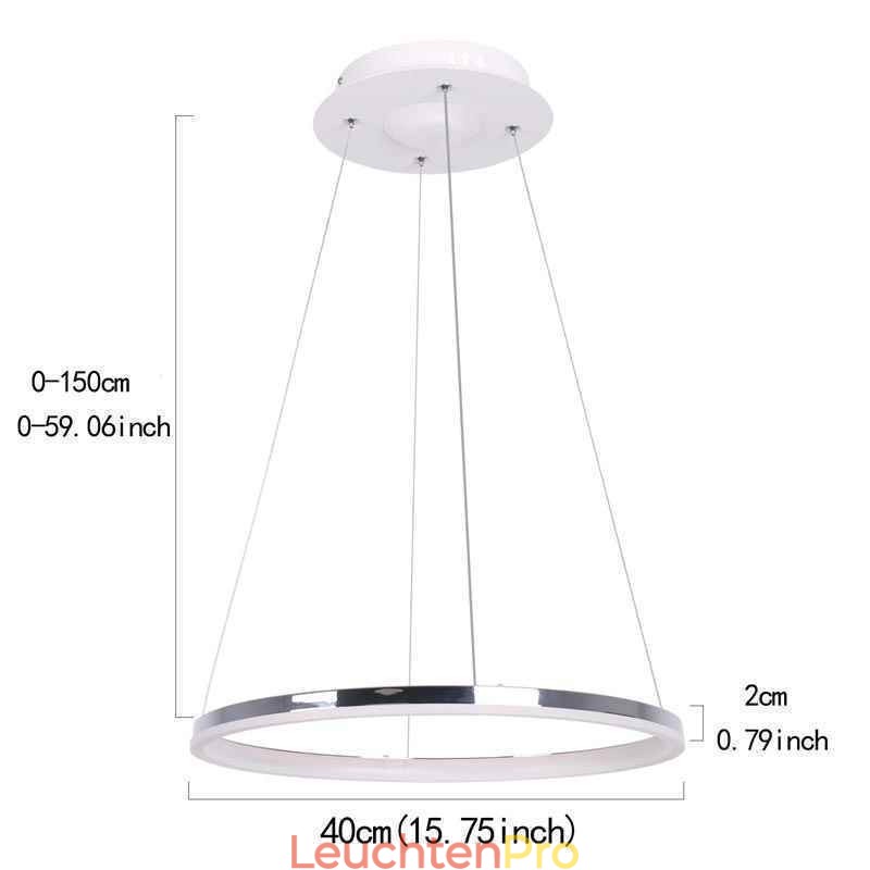 Moderne Pendelleuchte Acryl Kreis Lampe 40cm