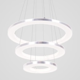 Moderne Pendelleuchte Acryl 3 Ringe Lampe 40+30+20cm
