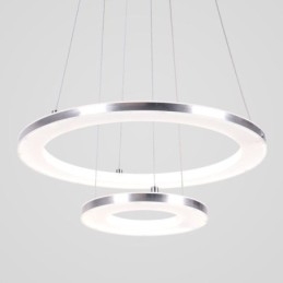 Moderne Pendelleuchte Acryl 2 Ringe Lampe 40+20cm