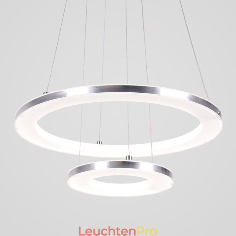 Moderne Pendelleuchte Acryl 2 Ringe Lampe 40+20cm