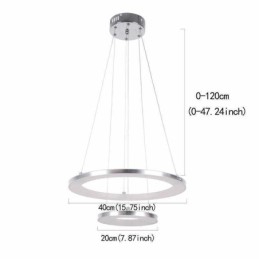 Moderne Pendelleuchte Acryl 2 Ringe Lampe 40+20cm