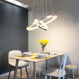 Moderne Pendelleuchte Acryl 2 Ringe Lampe 40+20cm