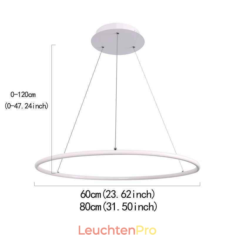 Moderne Pendelleuchte Kreislampe 60cm 80cm