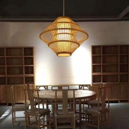 Bambus-Pendelleuchte im Gyroskop-Design