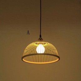 Kuppel-Bambus-Pendelleuchte, handgewebte Pendelleuchte