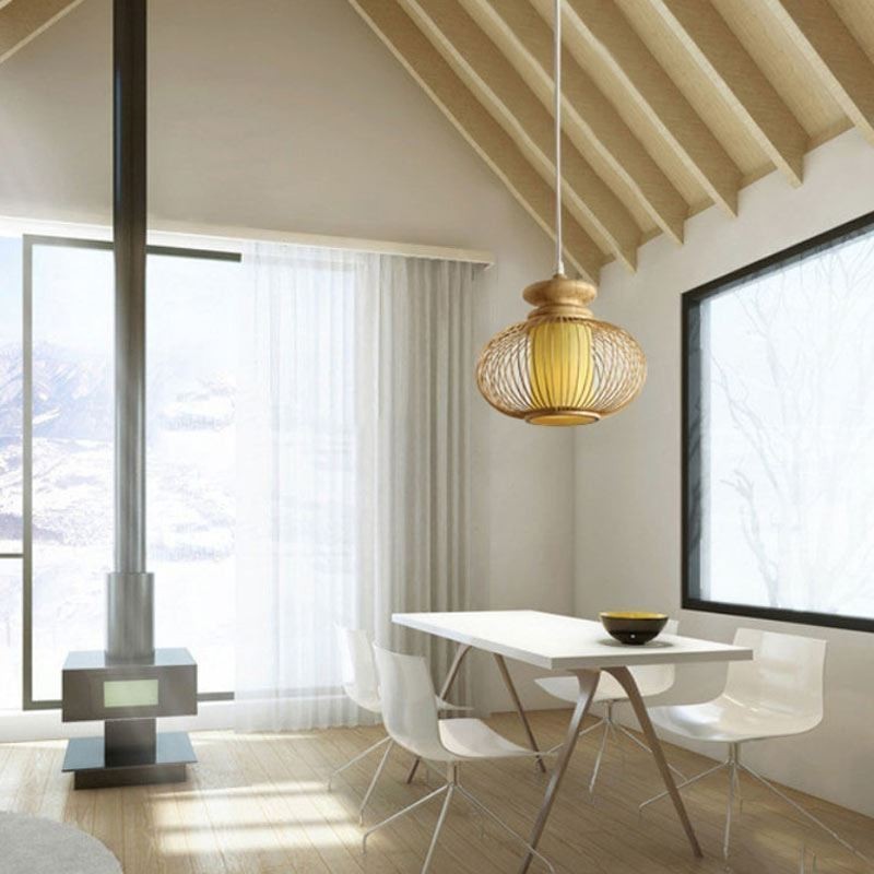Nordische exquisite Bambus-Pendelleuchte