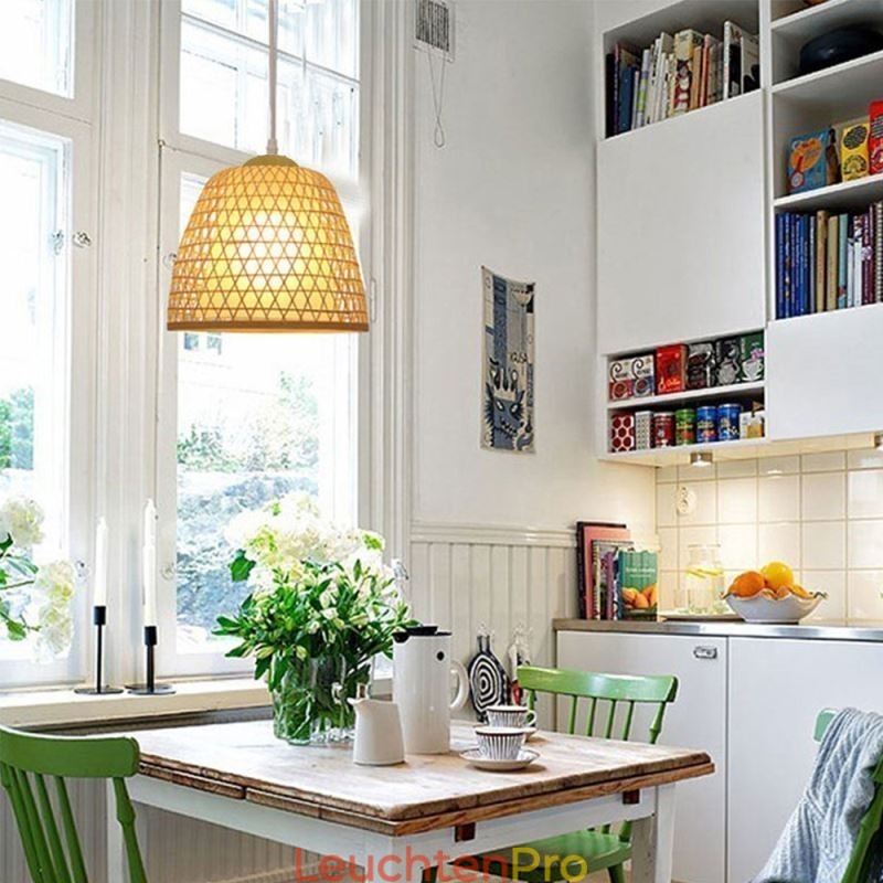 Visual Comfort Dome Bambus-Pendelleuchte