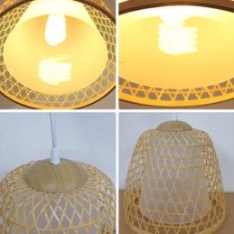 Visual Comfort Dome Bambus-Pendelleuchte