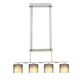 Moderne 4-flammige Pendelleuchte mit Stoffschirm, höhenverstellbar