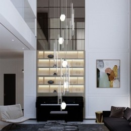 Cluster Pendelleuchte Moderne Große Anhänger Kristall Kronleuchter Duplex Treppe